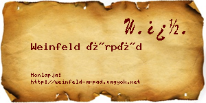 Weinfeld Árpád névjegykártya